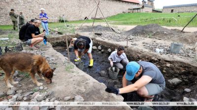 Los arqueólogos investigando la historia del Castillo de
Krevo 