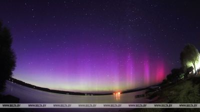 La aurora boreal en Belarús 