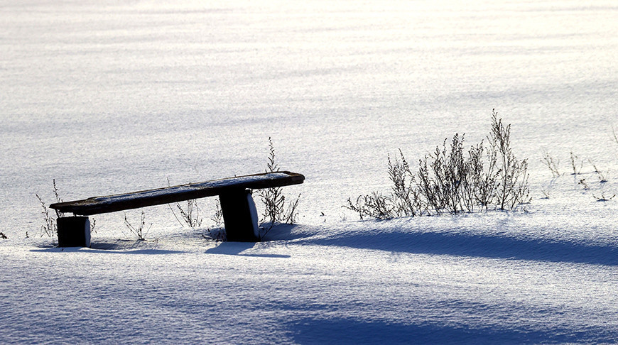 Un día nevado en la región de Gómel