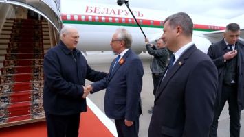 Lukashenko llegó en visita de trabajo a Rusia